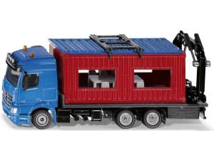 Marketplace : MERCEDES BENZ LKW 6x4 plateau à grue avec algeco - Siku - 1:50