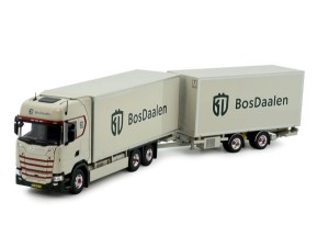 Marketplace : SCANIA S HIGHLINE 6x4 porteur avec remorque 2 essieux BOSDAALEN - Tekno - 1:50