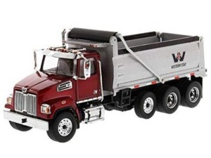 Marketplace : WESTERN STAR 4700SF Benne 4 Essieux Rouge - Diecast Masters - 1:50