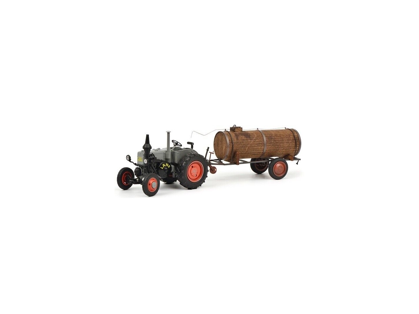 Markeplace : Tracteur LANZ BULLDOG avec une remorque citerne  - SCHUCO - 1:32