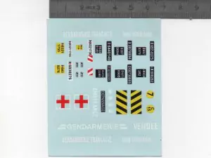 Décalcomanie : Plaques Gendarmerie, Ambulance... - 1:43 |Pièces et ...