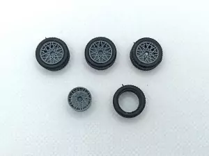 4 roues ø14.80 mm - Résine - 1:43 |Pièces et kits pour voitures min...