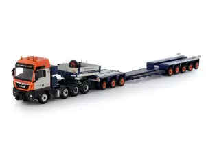 Marketplace : MAN TGX XXL 8x4 avec porte engins 3+5 Essieux UNIVERSAL - Tekno - 1:50