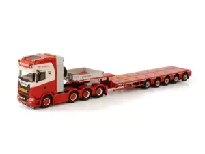 Marketplace : SCANIA S HIGHLINE CS20H 8x4 NOOTEBOOM avec plateau surbaissé 5 essieux ELJO EXALTO - WSI - 1:50