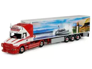 Marketplace : SCANIA T Torpedo 4x2 Topline et remorque frigo Stefan Huber - Tekno - 1:50