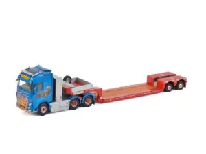 Marketplace : VOLVO FH4 GLOBETROTTER 6x4 avec plateau surbaissé 2 essieux JESPER THYGESEN - WSI - 1:50